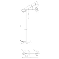 black floor reading lamp